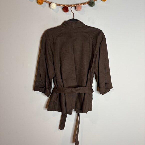 Talbots chocolate brown linen blend blazer jacket - Picture 5 of 5